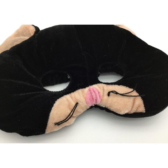 Plush Black Cat Mask with Adjustable Back Band and Faux Bendable Tail Costume - Picture 4 of 9